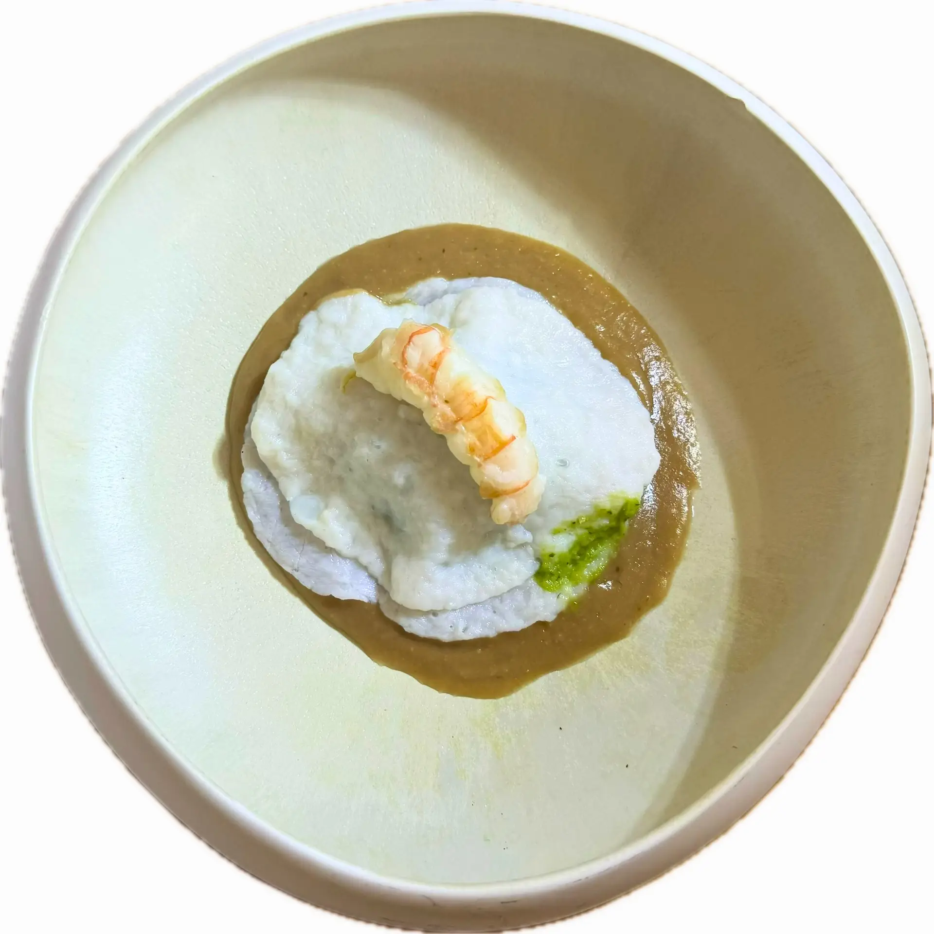 ricetta Raviolo di calamaro con salsa di pane e scampi